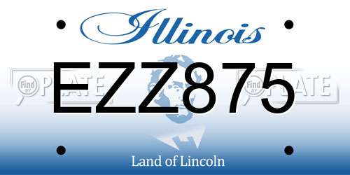 EZZ875 Illinois License Plate