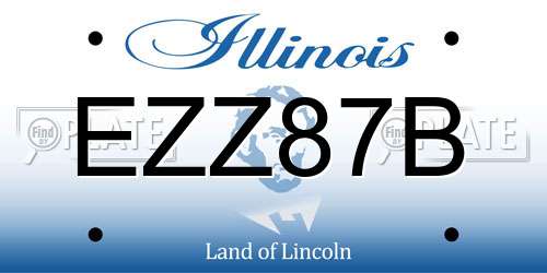 EZZ87B Illinois License Plate