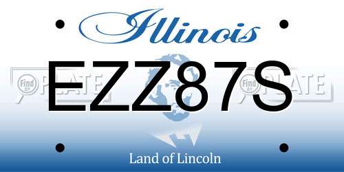 EZZ87S Illinois License Plate