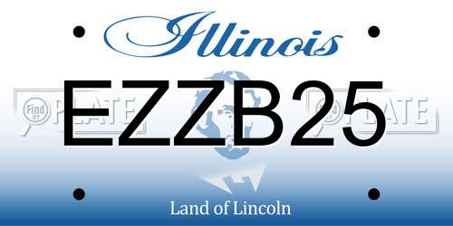 EZZB25 Illinois License Plate