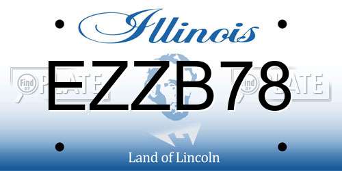 EZZB78 Illinois License Plate