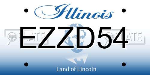 EZZD54 Illinois License Plate