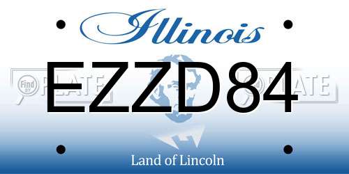 EZZD84 Illinois License Plate