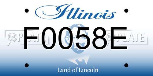 F0058E Illinois License Plate