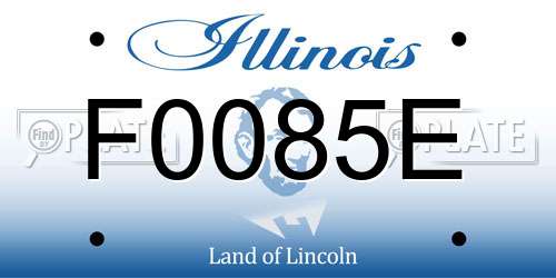 F0085E Illinois License Plate