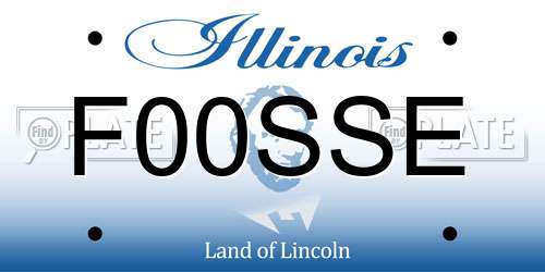 F00SSE Illinois License Plate