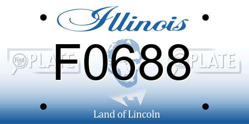 F0688 Illinois License Plate