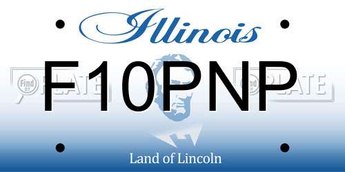 F10PNP Illinois License Plate