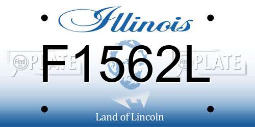 F1562L Illinois License Plate