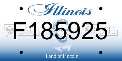 F185925 Illinois License Plate