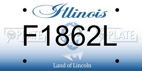 F1862L Illinois License Plate