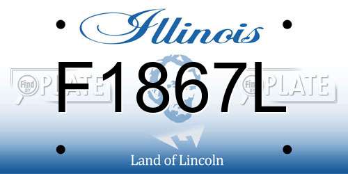 F1867L Illinois License Plate