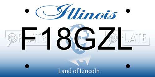 F18GZL Illinois License Plate