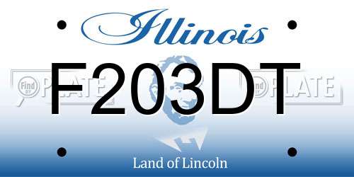 F203DT Illinois License Plate