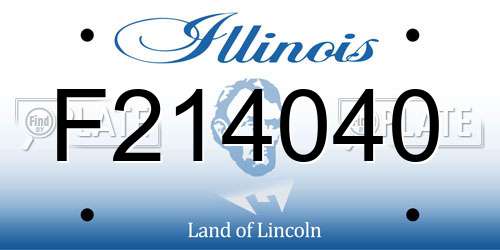 F214040 Illinois License Plate