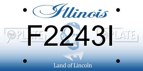 F2243I Illinois License Plate