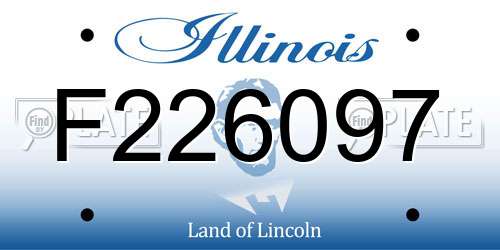 F226097 Illinois License Plate