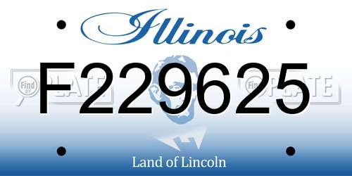 F229625 Illinois License Plate