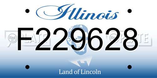 F229628 Illinois License Plate