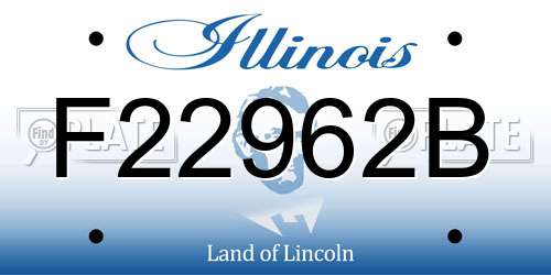 F22962B Illinois License Plate