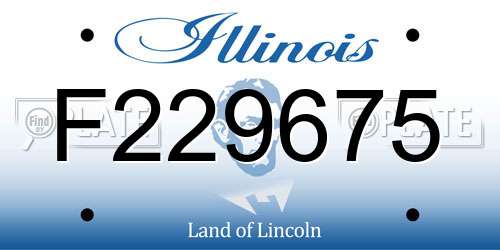 F229675 Illinois License Plate
