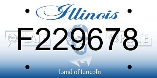 F229678 Illinois License Plate
