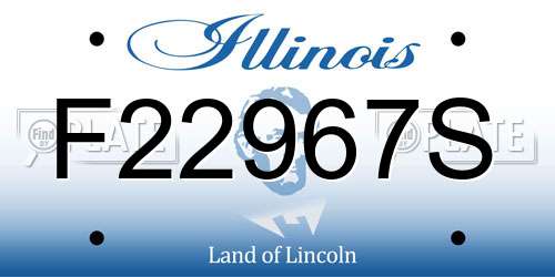 F22967S Illinois License Plate