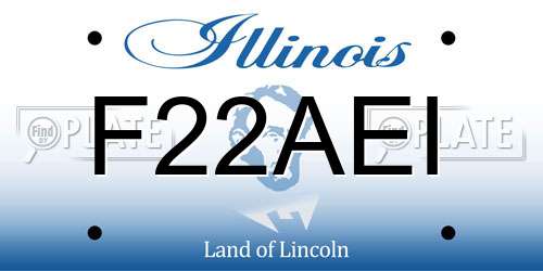 F22AEI Illinois License Plate