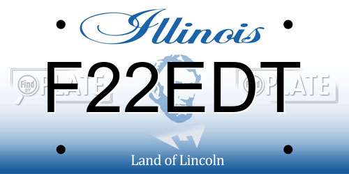 F22EDT Illinois License Plate