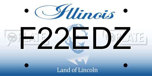F22EDZ Illinois License Plate