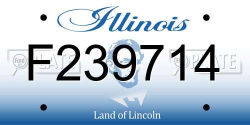 F239714 Illinois License Plate