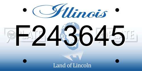 F243645 Illinois License Plate