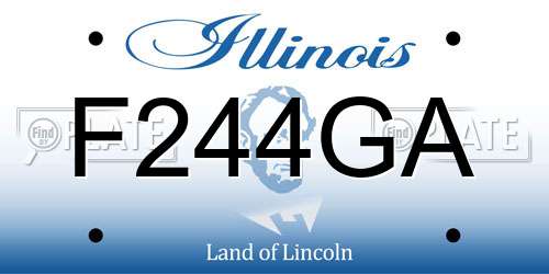 F244GA Illinois License Plate