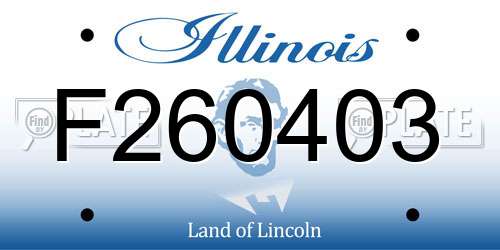 F260403 Illinois License Plate