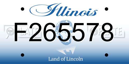 F265578 Illinois License Plate