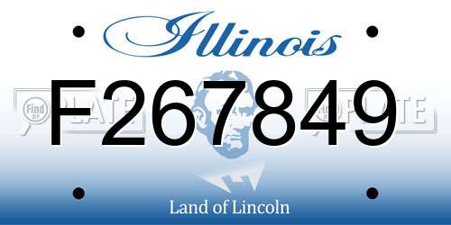 F267849 Illinois License Plate