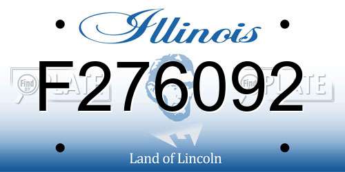 F276092 Illinois License Plate