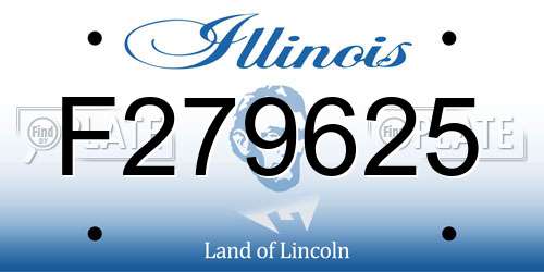 F279625 Illinois License Plate