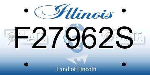 F27962S Illinois License Plate