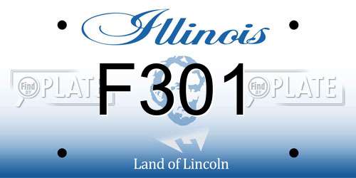 F301 Illinois License Plate