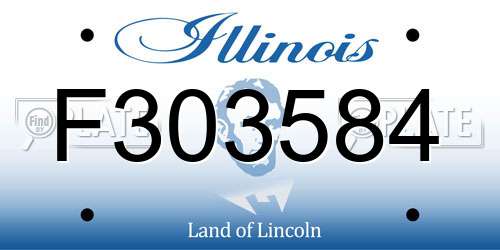 F303584 Illinois License Plate