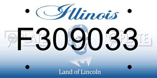 F309033 Illinois License Plate