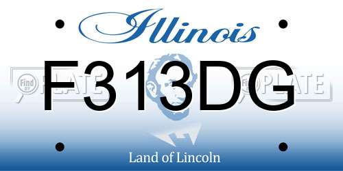 F313DG Illinois License Plate