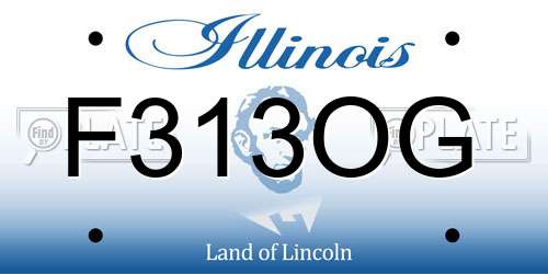 F313OG Illinois License Plate