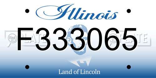 F333065 Illinois License Plate