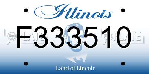 F333510 Illinois License Plate