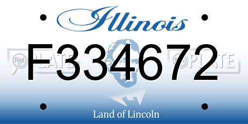 F334672 Illinois License Plate