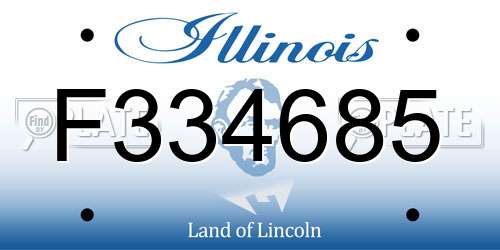 F334685 Illinois License Plate