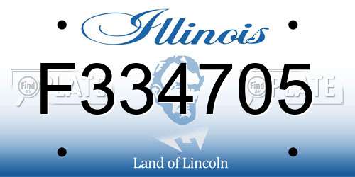 F334705 Illinois License Plate