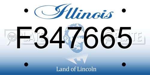 F347665 Illinois License Plate